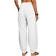 thumbnail image 5 of ICHUANYI Clearance Fashion Women Summer Casual Loose Cotton And Linen Pocket Solid Trousers Pants(White, XXL) ICHUANYI WER2023080702729, 5 of 7
