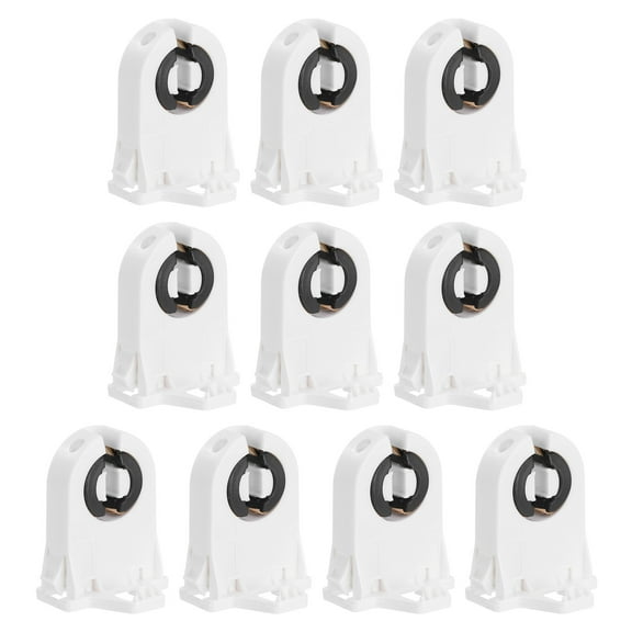 Uxcell T8 Lamp Holder,10 Pcs Light Socket Base Non-Shunted Tombstone Flame Retardant Lamp Sockets, White