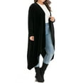 thumbnail image 2 of YouLoveIt Plus Size Women Velvet Cardigan Long Sleeve Loose Women Outerwear Long Sleeve Open Front Drape Cardigans Women Long Sleeve Shirt Women Velour Coat, 2 of 7