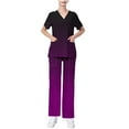thumbnail image 2 of Homenesgenics Scrubs for Women Set,Nursing Uniforms Set Plus Size,Caregiver Uniform/Carer Uniform,V-neck Scrubs Top with Pockets+Elastic Waist Straight-leg Nursing Breathable Pants Set Pink S, 2 of 5