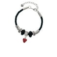 thumbnail image 2 of Delight Jewelry Silvertone Mini Red Enamel Strawberry Niece Celtic Knot Leather Bead Bracelet, 7"+2" Extender, 2 of 4
