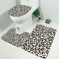 thumbnail image 2 of Black and Yellow Of Leopard Print Bathroom Rugs Sets 3 Piece,Toilet Cover Set,Absorbent Non Slip Bathroom Mats Sets with U-Shaped Contour Rug Toilet Rug Set, 2 of 5