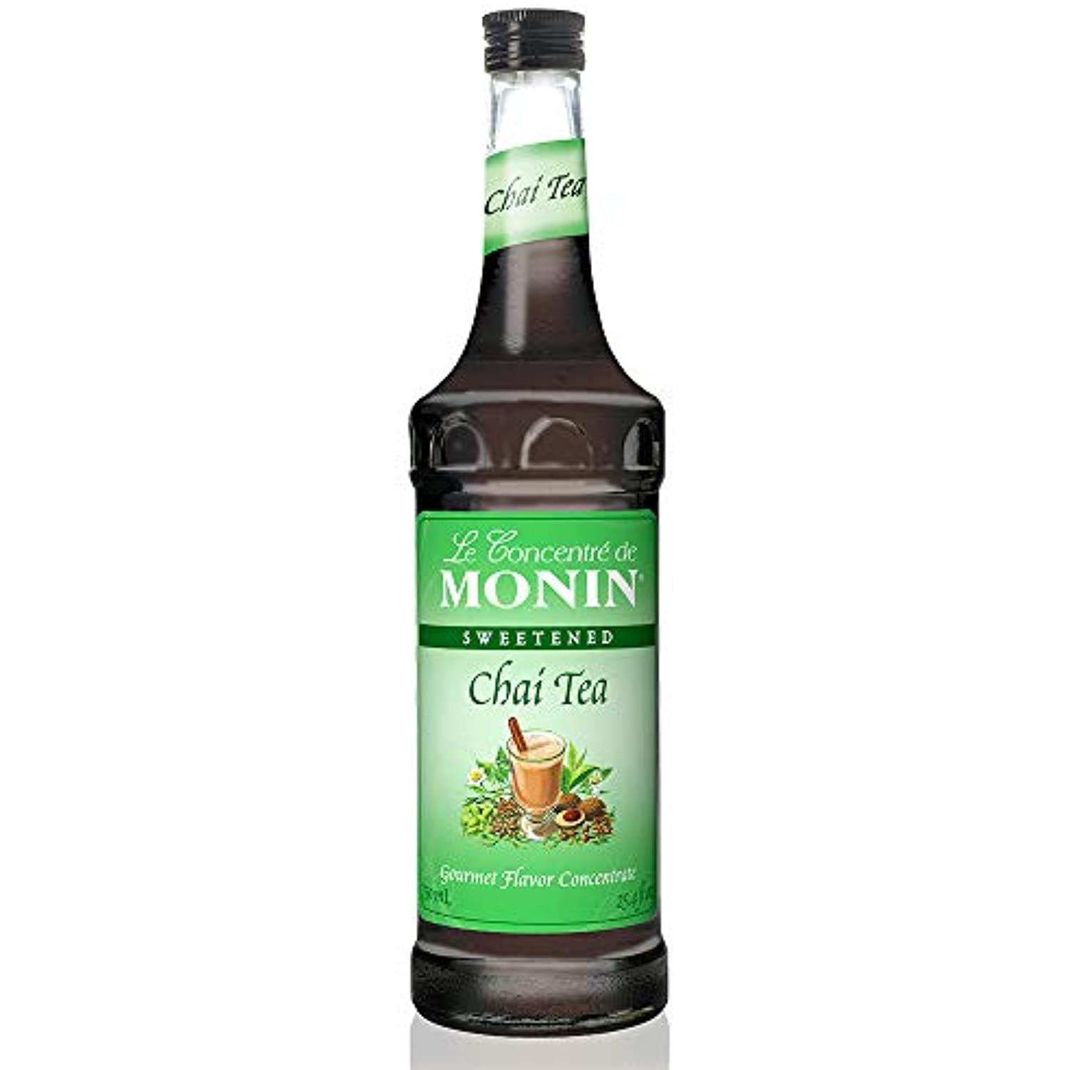 Monin - Chai Tea Concentrate, Spiced Green Tea Flavor, Natural Flavors, Great For Spiced Chai Teas, Coffee Drinks, Dessert Cocktails, And Other Culinary Creations, Non-Gmo, Gluten-Free (750 Ml)