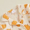 thumbnail image 6 of Cjfdfy Toddler Baby Girls Halloween Pajama Set Pumpkin Bow Print Button Down Long Sleeve Tops And Pants Infant Cute My First Halloween Holiday Sleepwear 1-6Y, 6 of 9