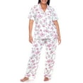 thumbnail image 3 of Women's Short Sleeve & Pants Tropical Pajama Set Color: Mint Pink Size: X LARGE, 3 of 10