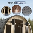 thumbnail image 5 of ALEKO Outdoor 3-4 Person Pine Wood Dry Wet Barrel Sauna with Heater and Roof, 5 of 18