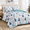 Blue-King, variant on King Red Christmas Tree Pattern Microfiber Quilt Set with Pillow Shams