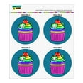 thumbnail image 1 of Cute Kawaii Lazy Cat in Rainbow Cupcake Refrigerator Fridge Locker Vinyl Circle Magnet Set, 1 of 4