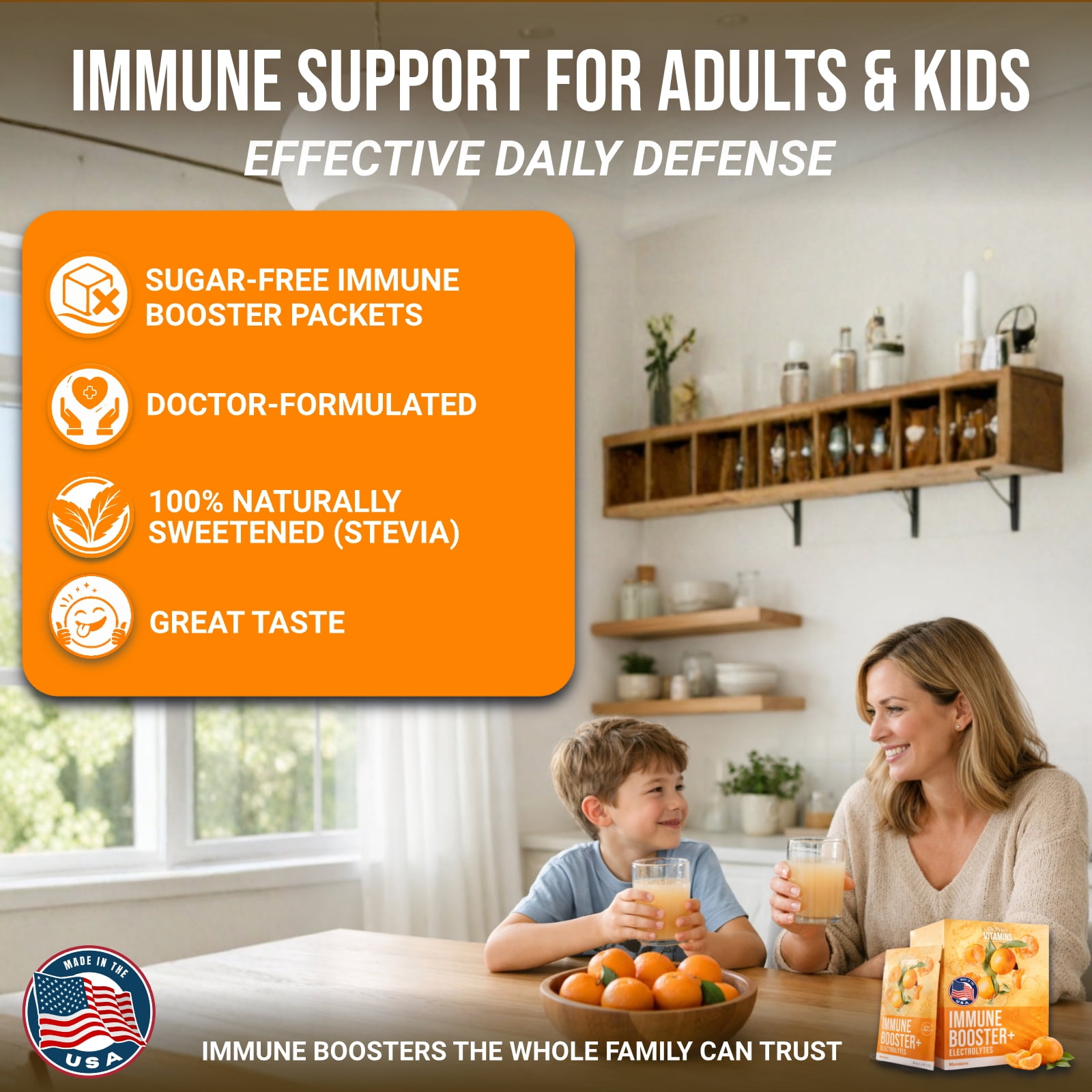 Dr. Price’s Immune Booster + Electrolytes Powder – 20 Packets | Sugar-Free Hydration Mix with Vitamin C, Zinc & Chromium