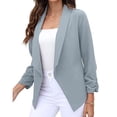 thumbnail image 6 of Baqcunre Blazers For Women Women'S Three Quarter Sleeve Suit Jacket Lapel Keep Warm And Slim Loose Fashion Cardigan Coat Business Casual Clothes For Women Fall Outfits For Women 2023 Grey XXL, 6 of 9