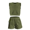 thumbnail image 6 of YunPes Girl's 2 Piece Outfits Sleeveless Round Neck Tank Top and Shorts with Pockets Casual Summer Shorts Sets Girl Baby Clothes, 6 of 8