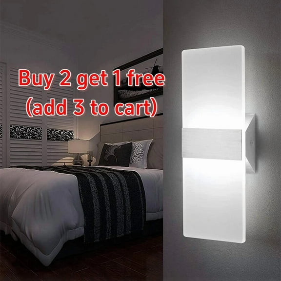 New Modern Led Wall Lighting Up Down Cube Bedroom Sconce Lamp Fixture Indoor