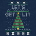 thumbnail image 2 of Men's Lost Gods Christmas Let's Get Lit Tree  Graphic Tee Navy Blue Heather 3X Large, 2 of 4