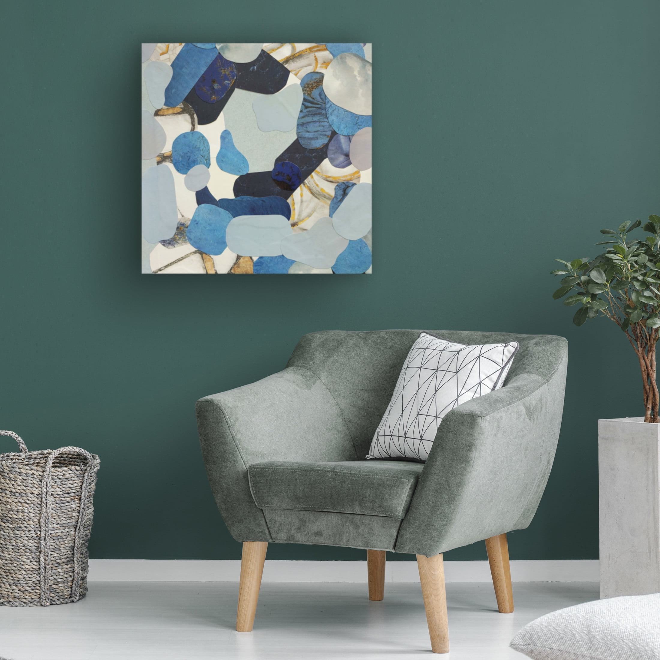 Canvas Wall Art - Coco Good 'Blue Monsoon IV' Wall Art for Living Room, Bedroom, or Office Décor by Trademark Fine Art - 24 x 24 Inches