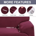 thumbnail image 5 of Unique Bargains 1-Piece Solid Transitional Stretch Slipcover Burgundy Armchair, 5 of 7