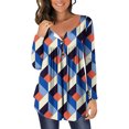 thumbnail image 1 of Ichuanyi liquidación casual de manga larga para mujeres abiertas abiertas cuello redondo flojo túnica plisada camisa blusa blusa ICHUANYI WER202308211209, 1 of 5