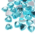 thumbnail image 1 of Unique Bargains 40 Pcs Acrylic Heart Rhinestone 15mm Flat Back Plastic Gems for Jewelry Making, Lake Blue, 1 of 5
