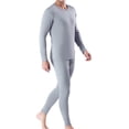 thumbnail image 5 of dzxyzu Long Johns Thermal Underwear for Men Fleece Lined Base Layers Set for Cold Weather Casual Solid Fleece Lined Plus Velvet Top Pants Bottoming Suit -Dark Gray, 5 of 5