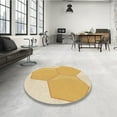 thumbnail image 3 of Ahgly Company Indoor Round Patterned School Bus Yellow Area Rugs, 5' Round, 3 of 6