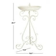thumbnail image 5 of SAFAVIEH Ashlan Solid Rustic Outdoor Patio Bird Bath, Pearl White, 5 of 7