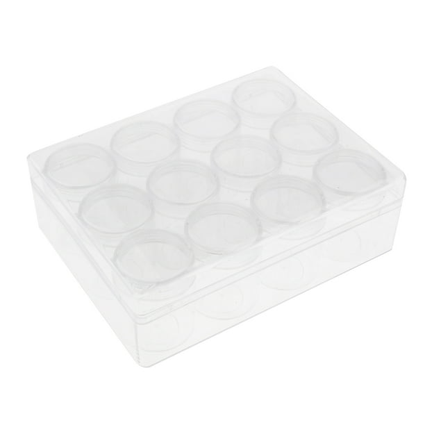 12pcs / Box Organizadoras de Vacíos Transparentes de Plástico con Tapa de Tornillo para Joyas Pendientes Artesanía Perlas Pí - Claro 12pcs Sunnimix Frascos de almacenamiento vacíos