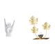 thumbnail image 1 of Estatua del gesto de la roca,Figuras de estatuas de dedos con gestos de música rock,Estatua de figura,Estatuas de hojas y flores de metal,esculturas decorativas,Figuras decorativas para el, 1 of 8
