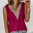 thumbnail image 2 of Lindreshi Tank Tops for Women Fashion Womens Casual Solid Color V Neck Tank Tops Sleeveless Lace Vest Tops, 2 of 7