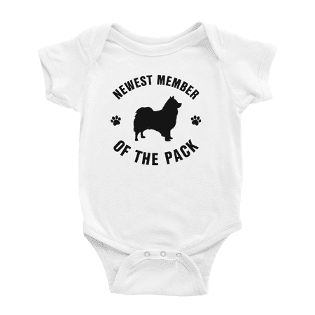 

Newest Member of The Pack Icelandic Sheepdog Dog Funny Baby Jumpsuits Boy Girl