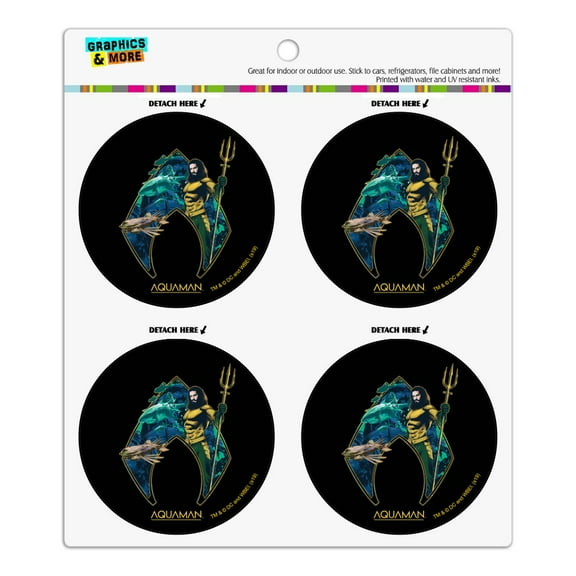 Aquaman Movie Atlantis Logo Refrigerator Fridge Locker Vinyl Circle Magnet Set