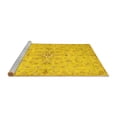 thumbnail image 2 of Ahgly Company Machine Washable Indoor Square Abstract Yellow Contemporary Area Rugs, 4' Square, 2 of 4