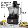 thumbnail image 2 of Magiccos 14-Cup French-Fry-Cutter Food Processor - Wide Mouth Large Feed Chute, Grey Color, Cheese Shredding, Meat Chopping, Shredding and Slicing, Mixing and Doughing, for Home Use, 2 of 5