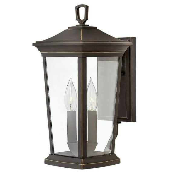 2 Light Small Outdoor Wall Lantern in Traditional Style 8 inches Wide By 15.5 inches High-Oil Rubbed Bronze Finish-Led Lamping Type Bailey Street Home