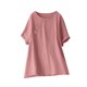 thumbnail image 1 of Blusas de Manga Corta para las Mujeres de Moda Color Sólido Cuello Redondo Blusas, Poliéster Verano Primavera, 1 of 4