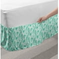 thumbnail image 2 of Nature Bed Skirt, Forest Foliage Leaves Tropical Palm Branches Hawaiian Jungle Illustration, Elastic Bedskirt Dust Ruffle Wrap Around for Bedding Decor, 4 Sizes, Sea Green and White, by Ambesonne, 2 of 2