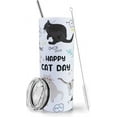 thumbnail image 2 of Cat Tumbler With Lid and Straw 20 oz Insulated Cat Skinny Tumbler Stainless Steel Water Bottle Travel Mug Coffee Wine Cups Cat Tumblers for Cat Lovers Gifts for Women, 2 of 6