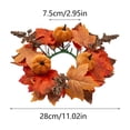 thumbnail image 3 of Halloween Fall Maple Leaves Door Wreath With Pumpkin Berries, Autumn Winter Front Door Garland, Holiday Decor for Christmas Thanksgiving, Home Porch Living Room Wall Ornament, E, 3 of 7