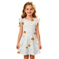 thumbnail image 5 of Bysome Girls Dress Graphic Print Short Sleeve Crew Neck Dresses Halloween Soft Girls Dress Size 5-6 Years White, 5 of 5