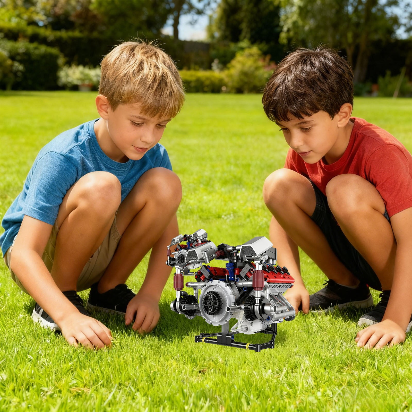 A Engine Mechanical Power Assembly Kit Car Model Building Block Set For Hobbyist