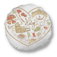 thumbnail image 1 of Coussin Rond avec Drapeau National du Théâtre Romain d'Italie, Décoration Maison, 1 of 3