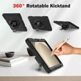 thumbnail image 4 of Dteck Case for Samsung Galaxy Tab A9 Plus Case 11 inch 2023 (SM-X210/X216/X218), Heavy Duty Sturdy Shockproof Case with 360° Rotating Stand Handle Shoulder Strap,Black, 4 of 10