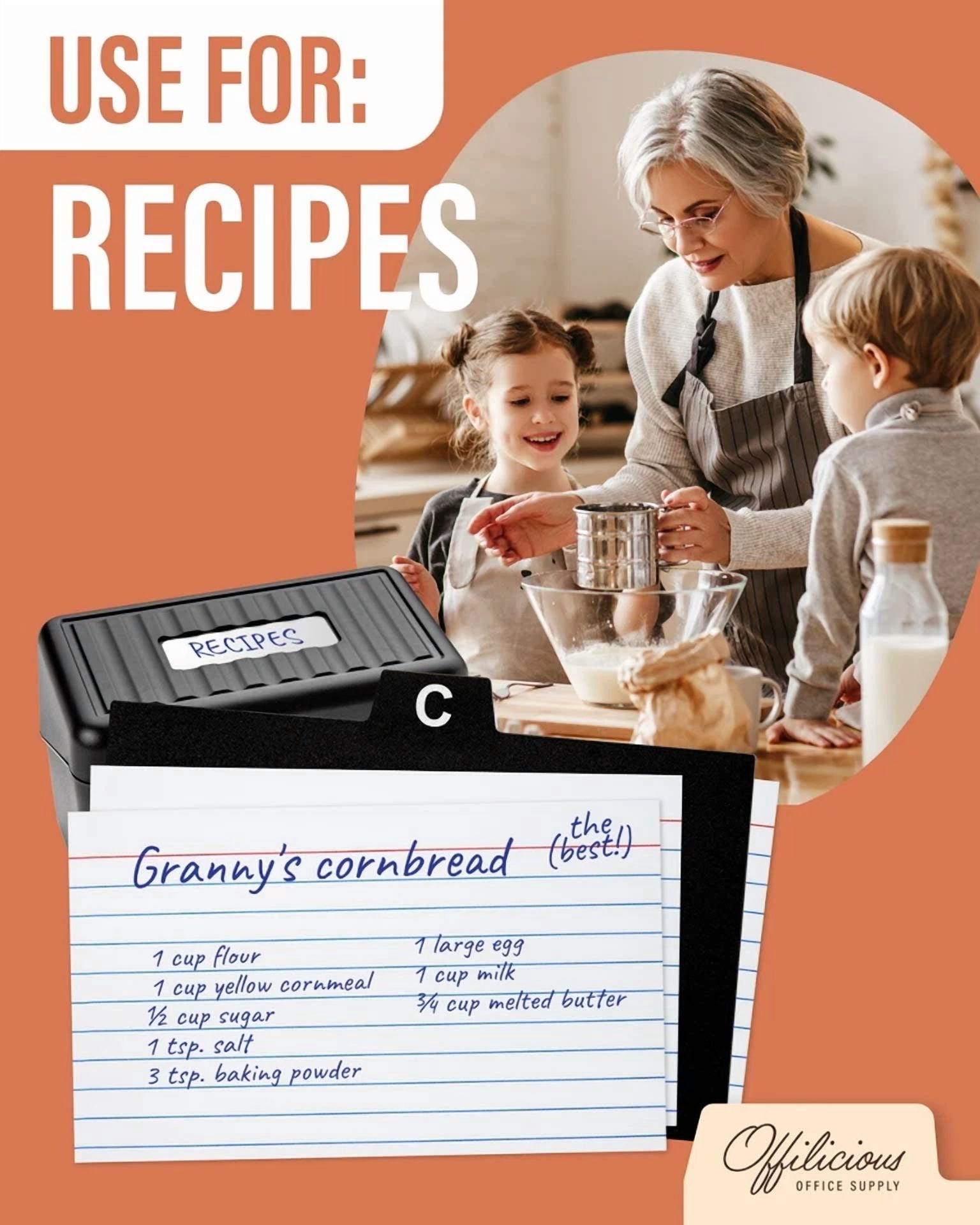 Index Card Holder 3X5 - Business, Recipe, Flash Cards & Index Card Organizer