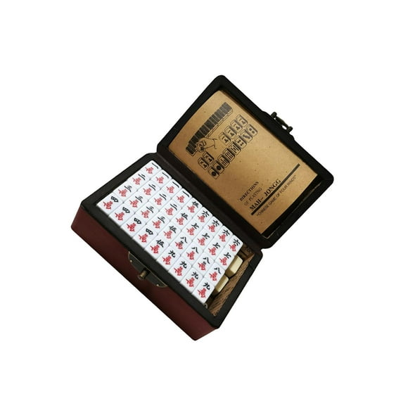 mmirethe Ensemble de Mah-Jong Chinois Traditionnel Jeu de Société Jeu de Loisir Temps pour la Maison le Voyage Couleur Simple Couleur Double