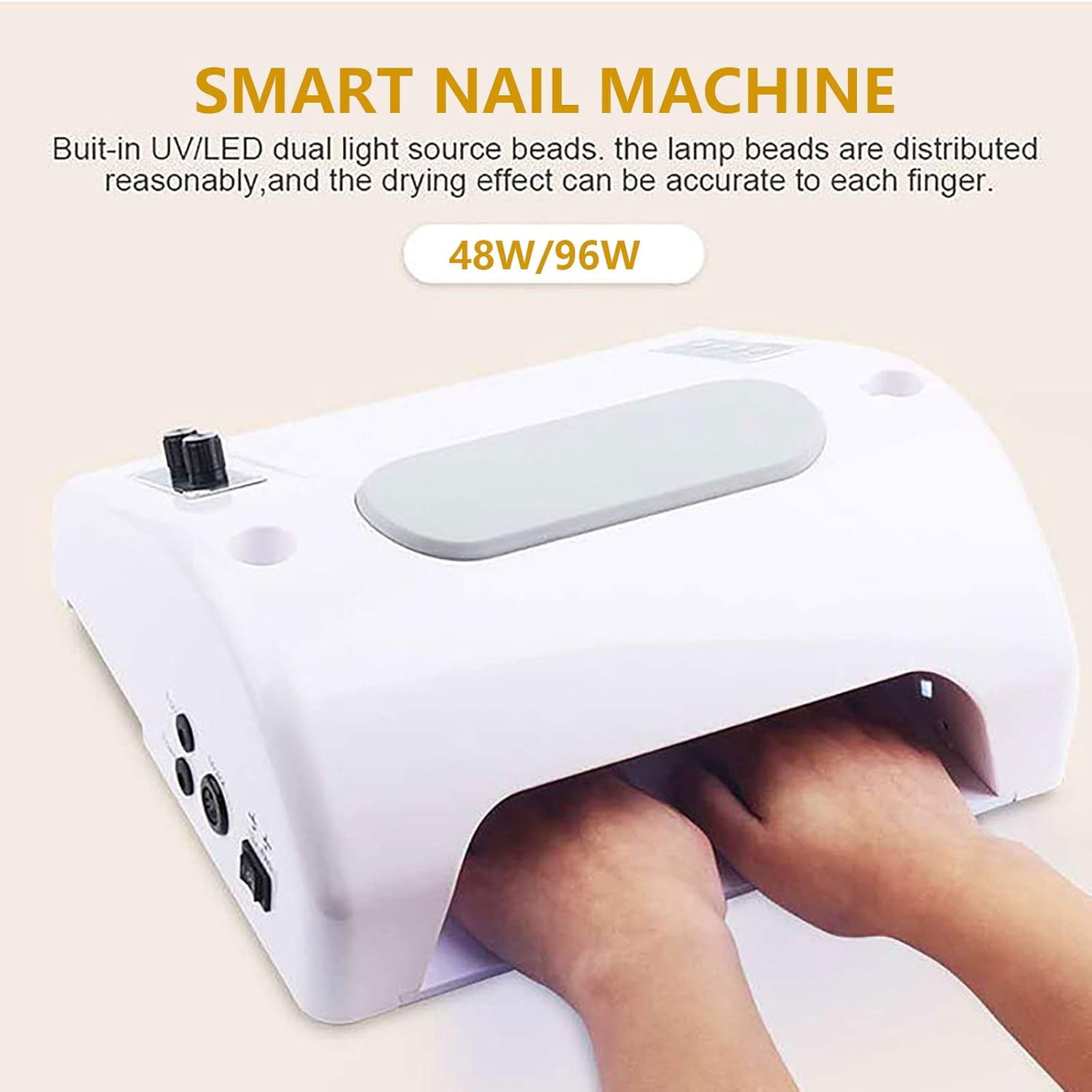 Nail Dryer Vacuum Multi-Purpose Manicure Machine, 5in1 UV Manicure Machine with 30,000rpm Electric Nail Drill, 96W UV LED Nail Lamp, 6W Table Lamp and Hand Pads for Salons and Homes