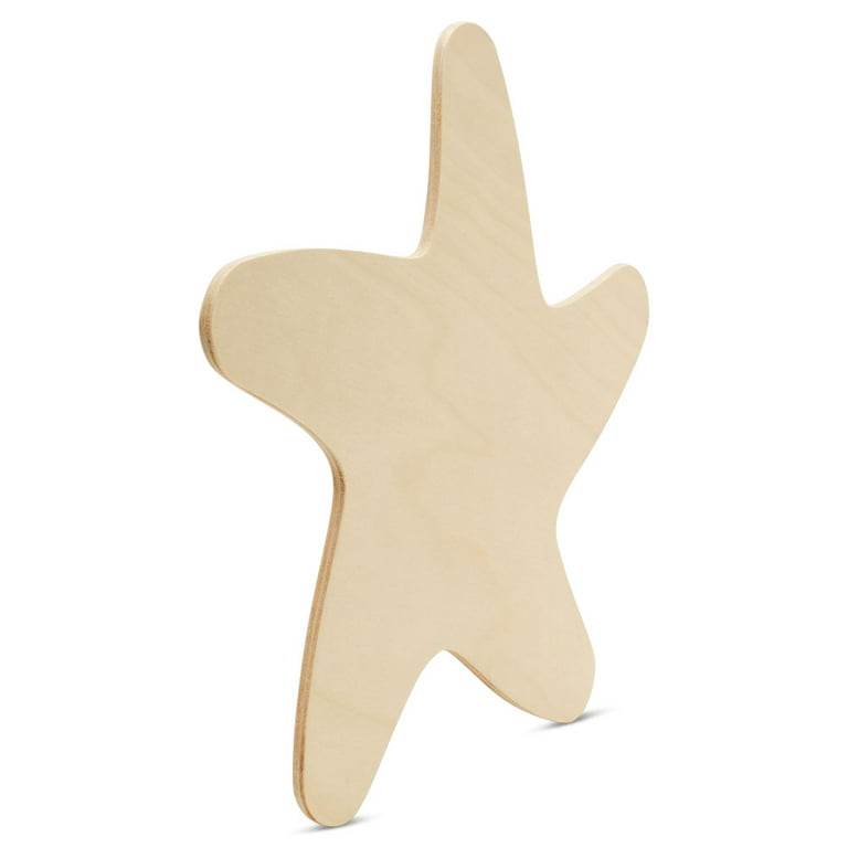 Unfinished Wooden Starfish Cutout, 12, Pack of 5 Wooden Shapes for Crafts,  Use for Summer, Beach & Nautical Decor and Crafting, by Woodpeckers 