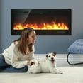 thumbnail image 2 of Electric Fireplace Insert 50-Inch Wide, 750W/1500W Wall Recessed and Mounted Fireplace with Remote Control, 9 Flame Colors, 5 Brightness Settings, 8 H Timer, Fireplace Heater for Indoor Use, 2 of 8