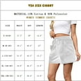 thumbnail image 3 of VDJ Casual Shorts for Women Summer Bohemian Lightweight Shorts Mid Waist White Beach Shorts Front Pockets Size S, 3 of 9