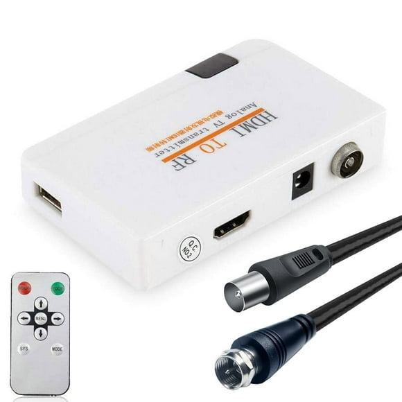 HDMI RF Modulator Coax Converter VHF Adapter w/Male F Type Cord for PS4 PS5 Xbox Nintendo Switch VCR DVD Player Roku Fire Stick Set-top Cable Box HD Digital Vid
