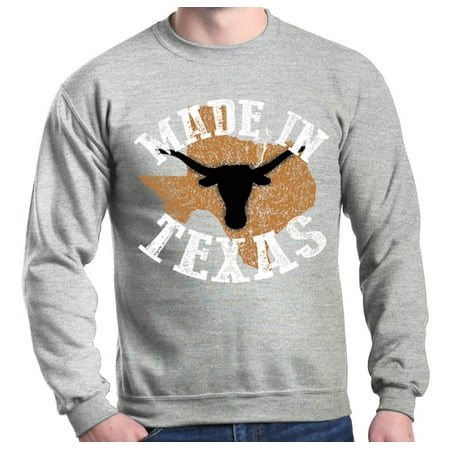 Shop4Ever Men's Made In Texas America Crewneck (Best American Made Sweatshirt)