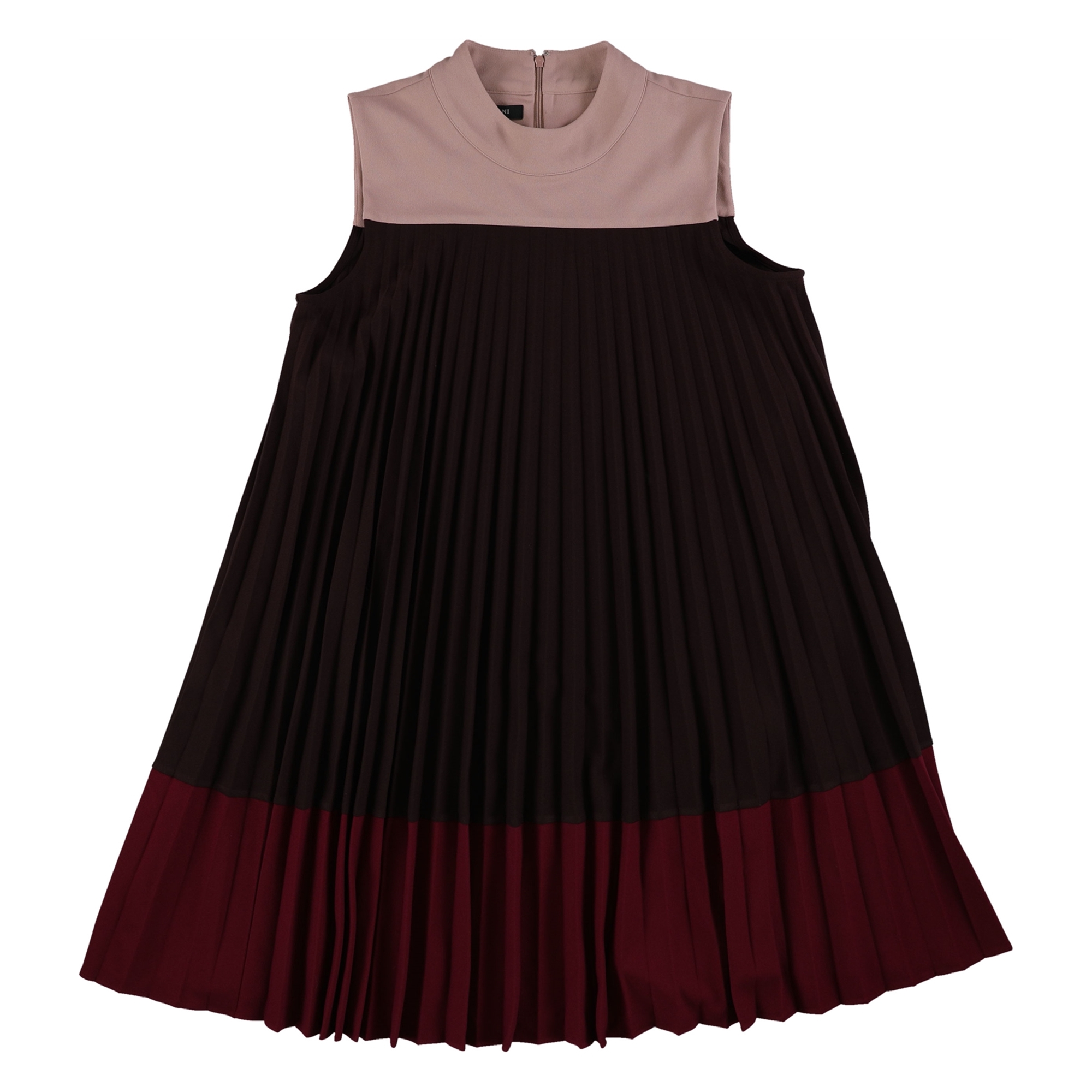 red pleated swing dress