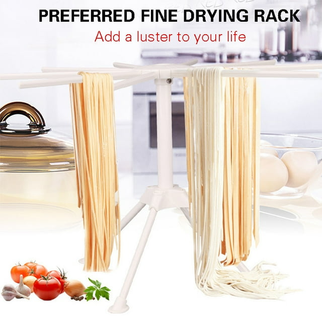 Collapsible Pasta Drying Rack Noodle Stand with 10 Bar Handles